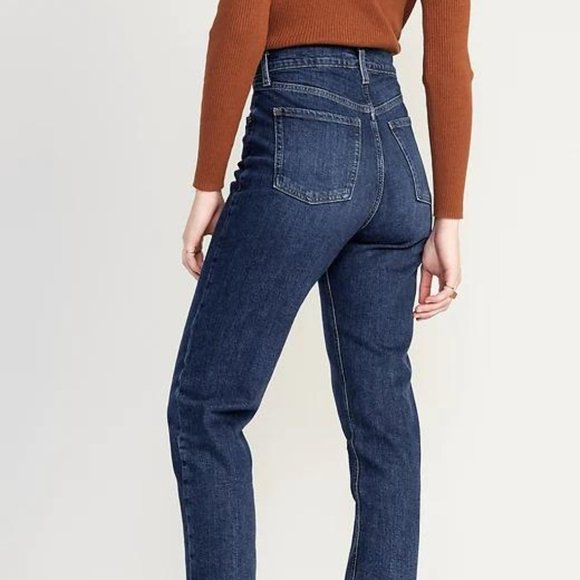 Old Navy Extra High-Waisted Sky-Hi Straight Button-Fly Jeans for Women New - Picture 3 of 12